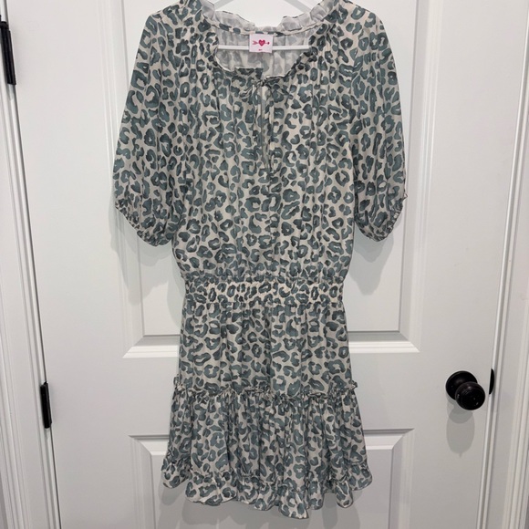 Buddy Love Dresses & Skirts - Buddy Love Gray Leopard Print Midi Dress